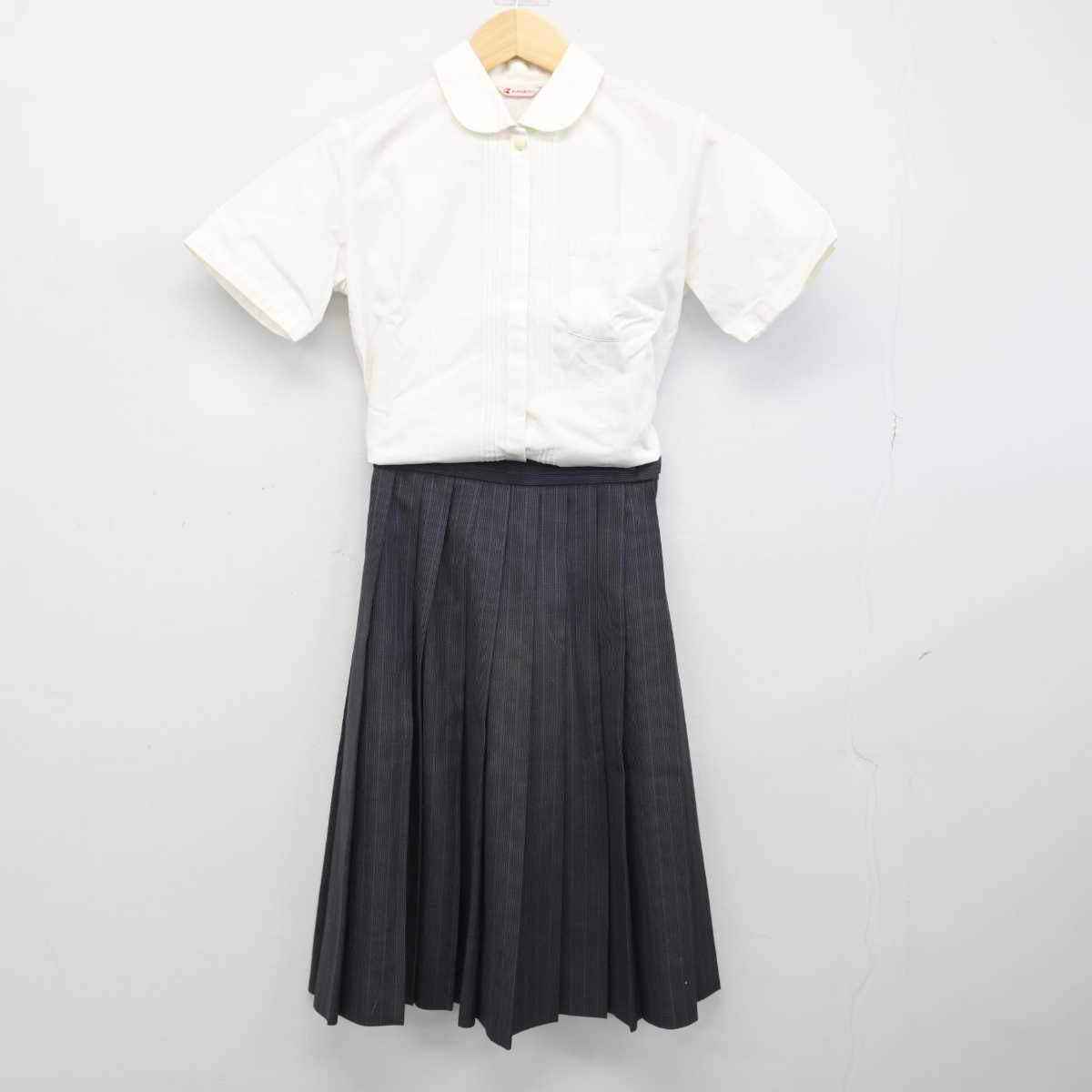 【中古】静岡県 藤枝順心中学校・高等学校 女子制服 3点 (シャツ・スカート) sf052481