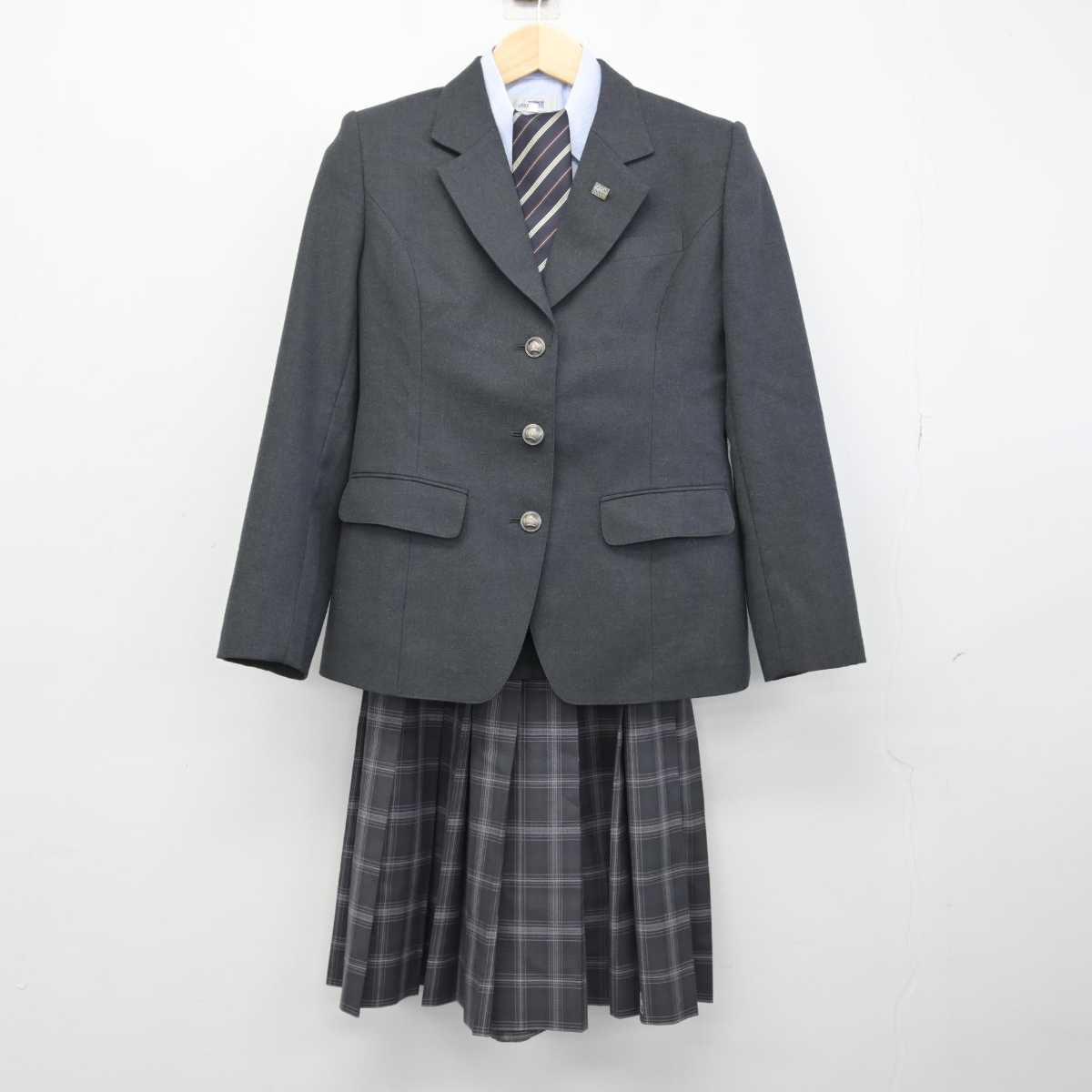 【中古】新潟県 小千谷西高等学校 女子制服 4点 (ブレザー・シャツ・スカート) sf052490