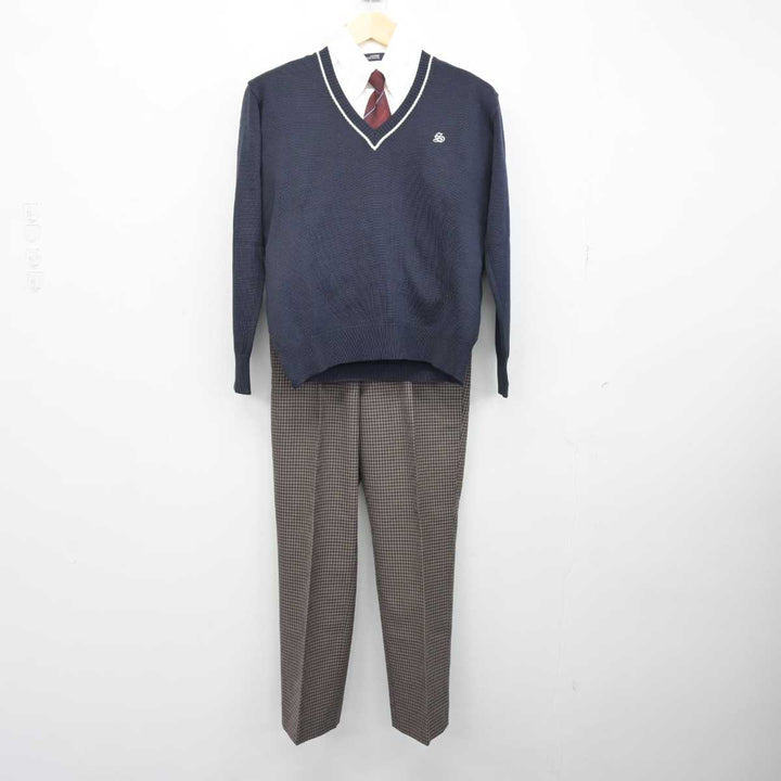 【中古】岡山県 瀬戸南高等学校 男子制服 5点 (ブレザー・ニット・シャツ・ズボン) sf052516 | 中古制服通販パレイド