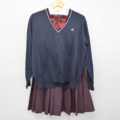 【中古】岡山県 瀬戸南高等学校 女子制服 5点 (ブレザー・シャツ・ニット・スカート) sf052521