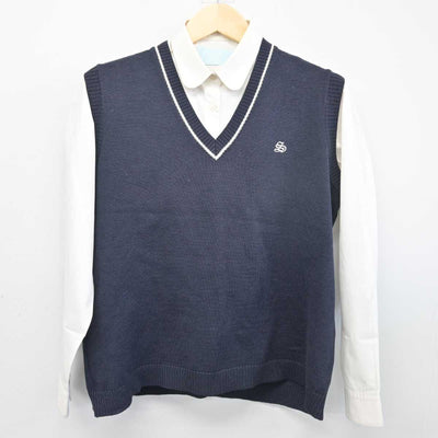 【中古】岡山県 瀬戸南高等学校 女子制服 2点 (シャツ・ニットベスト) sf052522