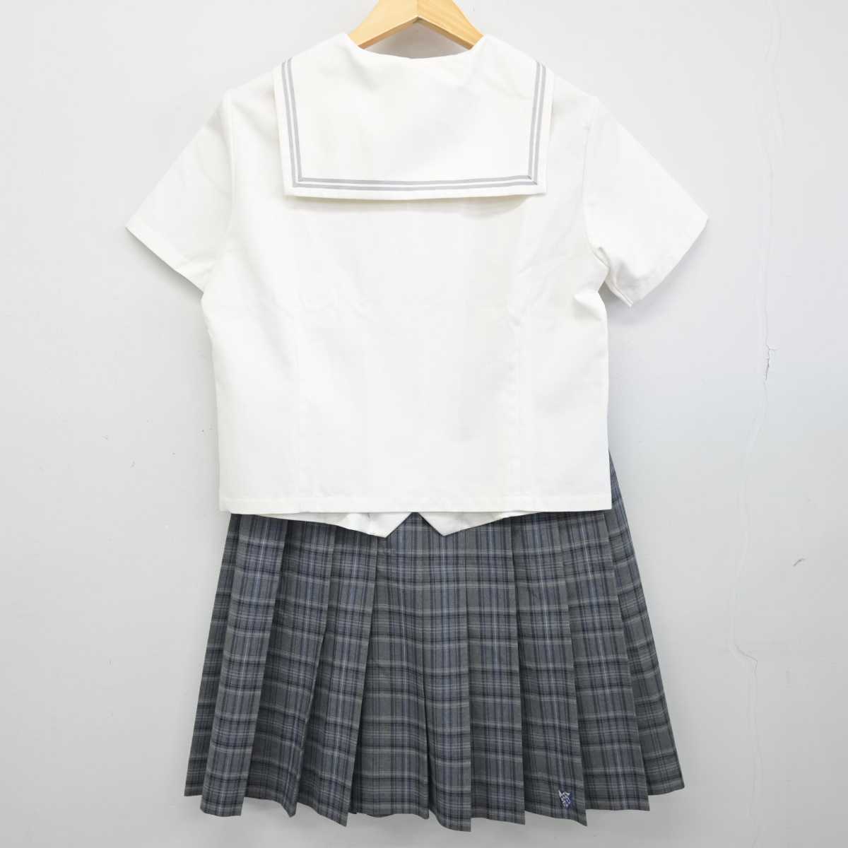 【中古】愛媛県 聖カタリナ学園高等学校 女子制服 4点 (セーラー服・スカート) sf052526