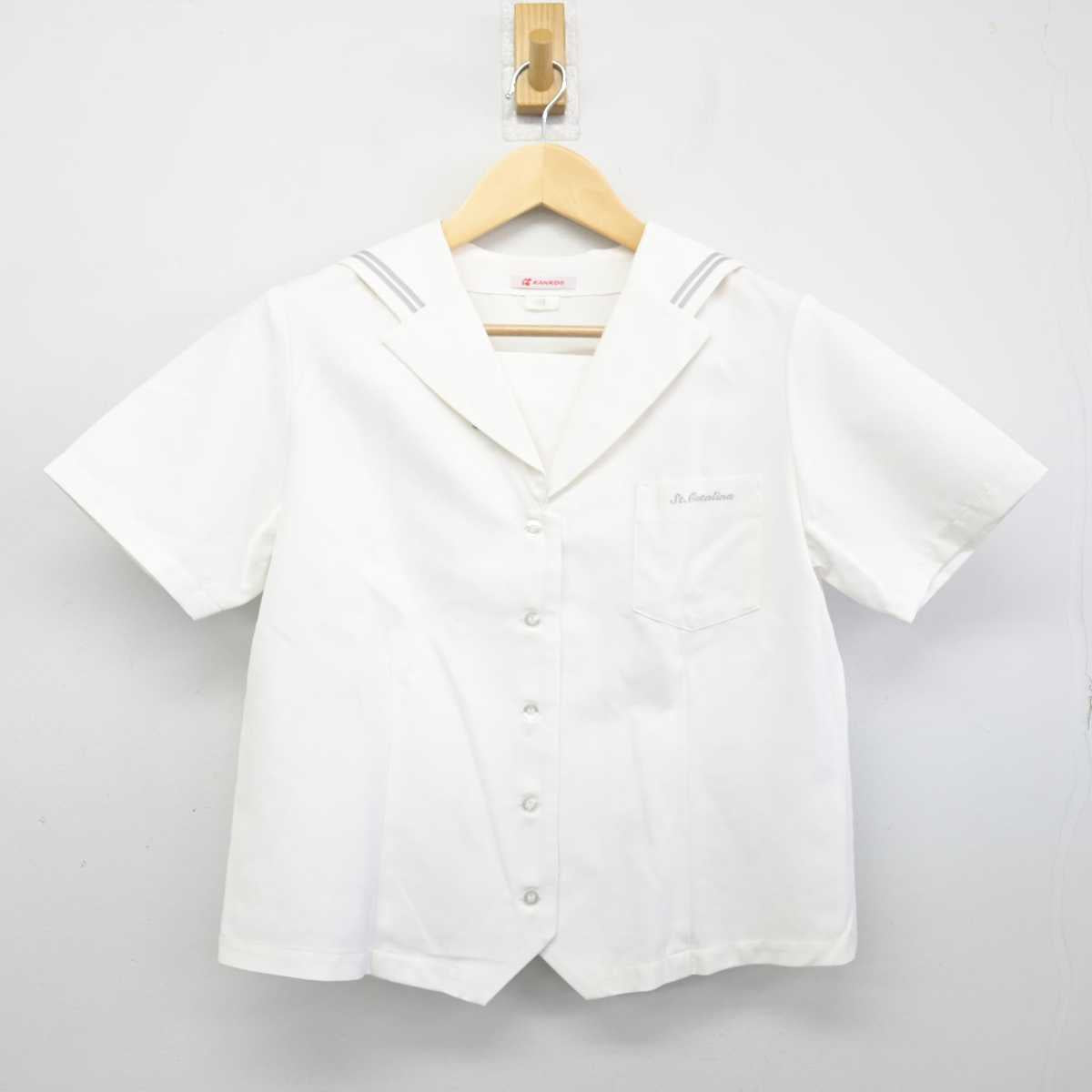 【中古】愛媛県 聖カタリナ学園高等学校 女子制服 4点 (セーラー服・スカート) sf052526