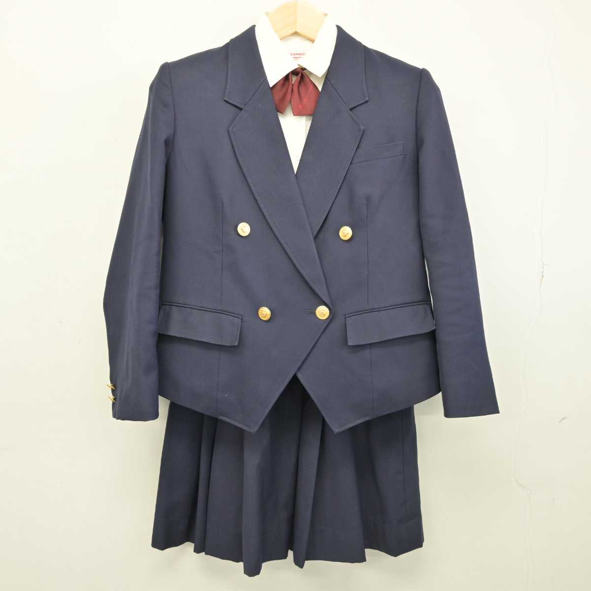 【中古】香川県 高松商業高等学校 女子制服 5点 (ブレザー・シャツ・ベスト・スカート) sf052529