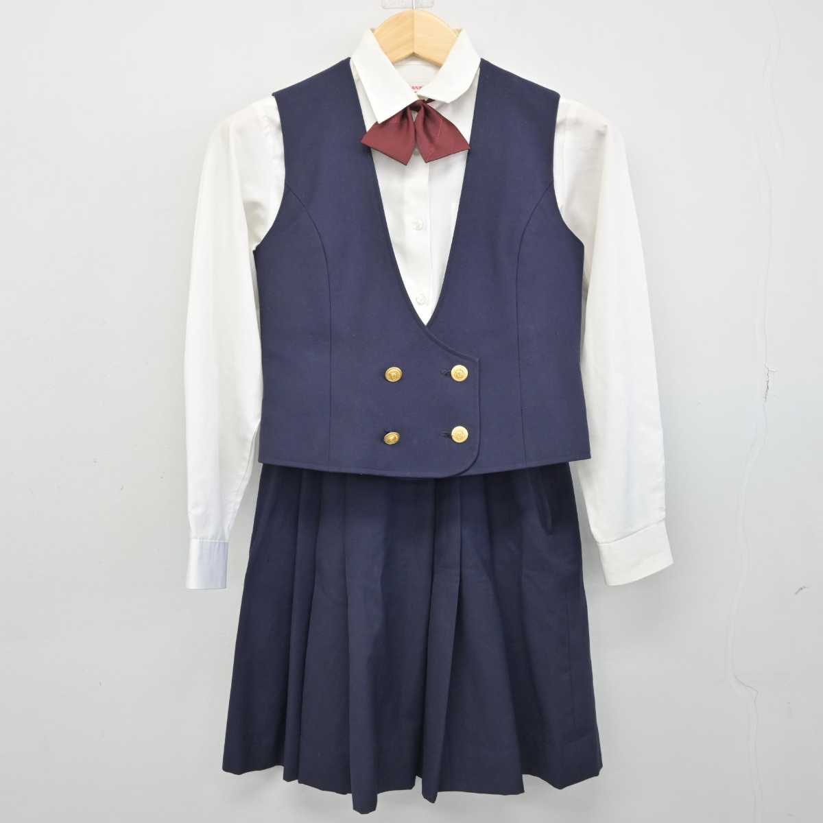 中古】香川県 高松商業高等学校 女子制服 5点 (ブレザー・シャツ 