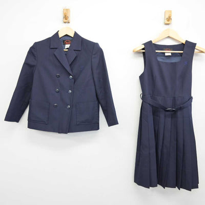 【中古】広島県 翠町中学校 女子制服 2点 (ブレザー・ジャンパースカート) sf052531