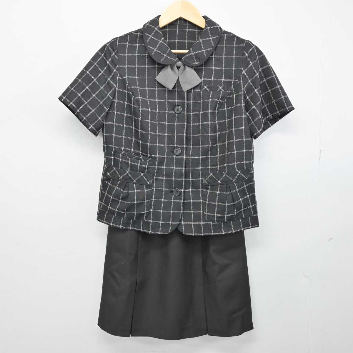 【中古】 事務服 女子制服 4点 (ブラウス・スカート) sf052544