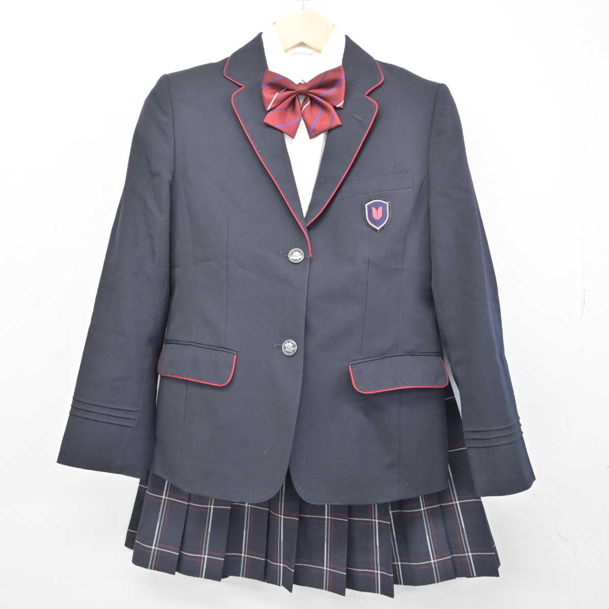 【中古】神奈川県 英理女子学院高等学校 女子制服 4点 (ブレザー・シャツ・スカート) sf052547