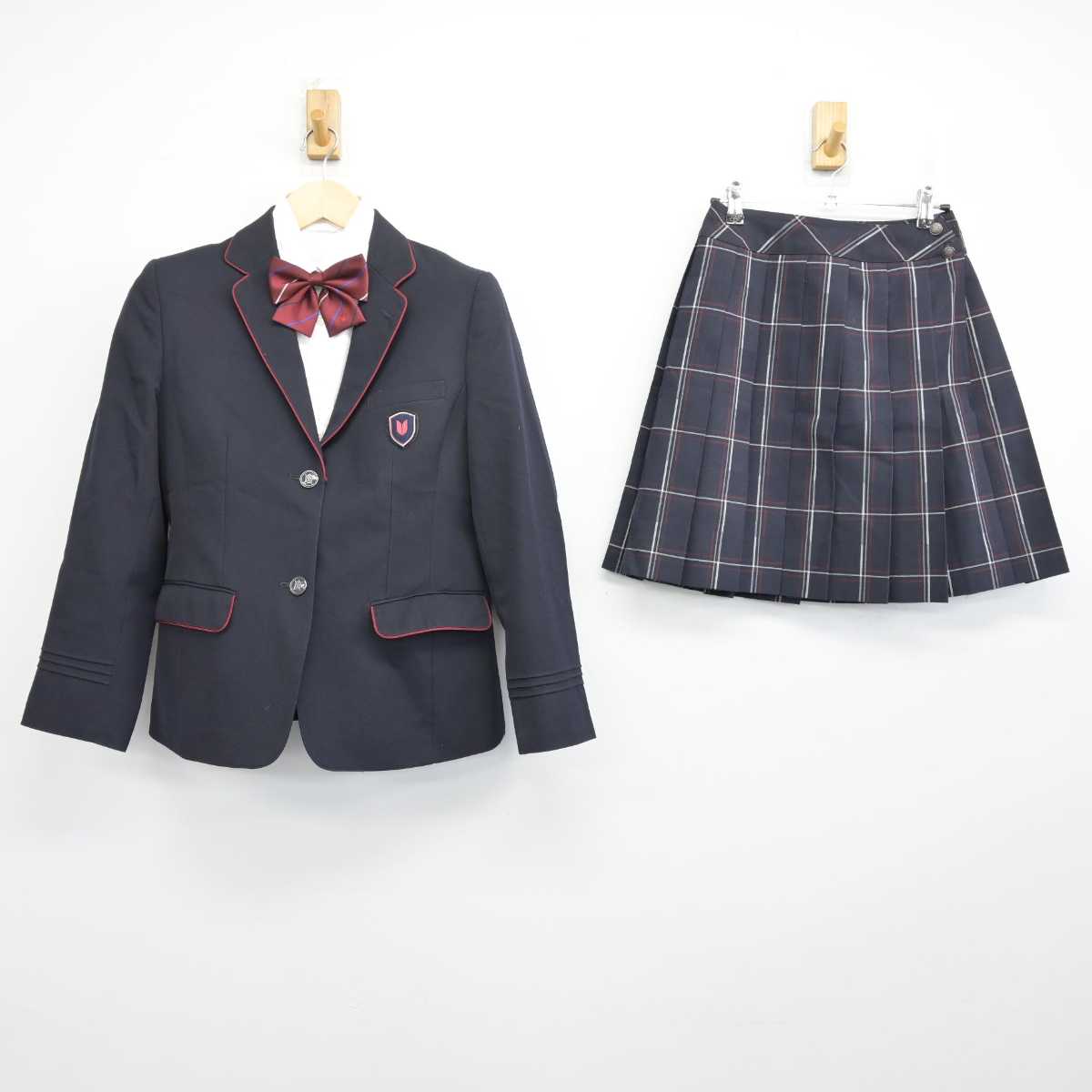 【中古】神奈川県 英理女子学院高等学校 女子制服 4点 (ブレザー・シャツ・スカート) sf052547