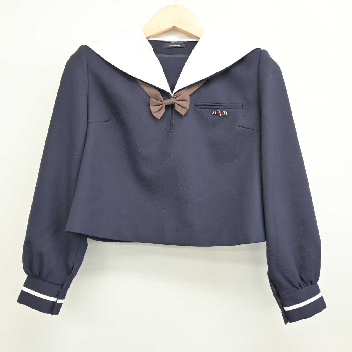 【中古】静岡県 静岡市立高等学校 女子制服 4点 (セーラー服・スカート) sf052556