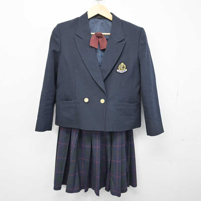 【中古】福岡県 筑紫中央高等学校 女子制服 4点 (ブレザー・ベスト・スカート) sf052564