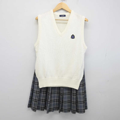 【中古】東京都 橘高等学校 女子制服 2点 (ニットベスト・スカート) sf052567