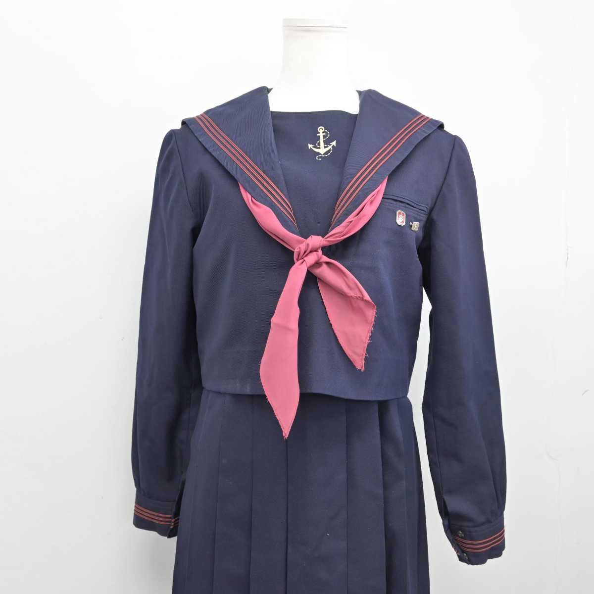 【中古】福岡県 福岡女学院中学校・高等学校 女子制服 3点 (セーラー服・ジャンパースカート) sf052616