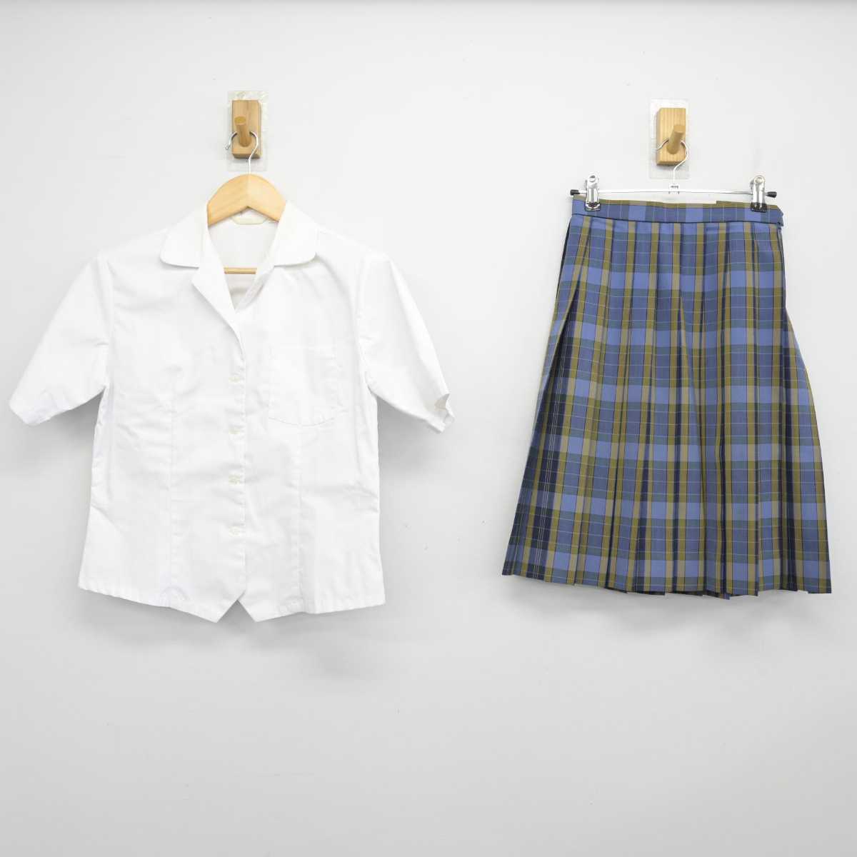 【中古】福島県 梁川高等学校 女子制服 3点 (シャツ・スカート) sf052650