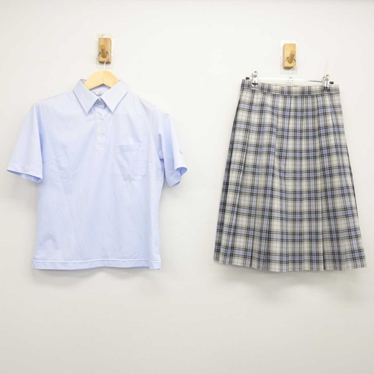 【中古】北海道 札幌手稲高等学校 女子制服 2点 (シャツ・スカート) sf052748