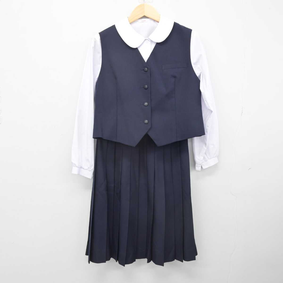 【中古】石川県 泉中学校 女子制服 4点 (ブレザー・ベスト・シャツ・スカート) sf052770