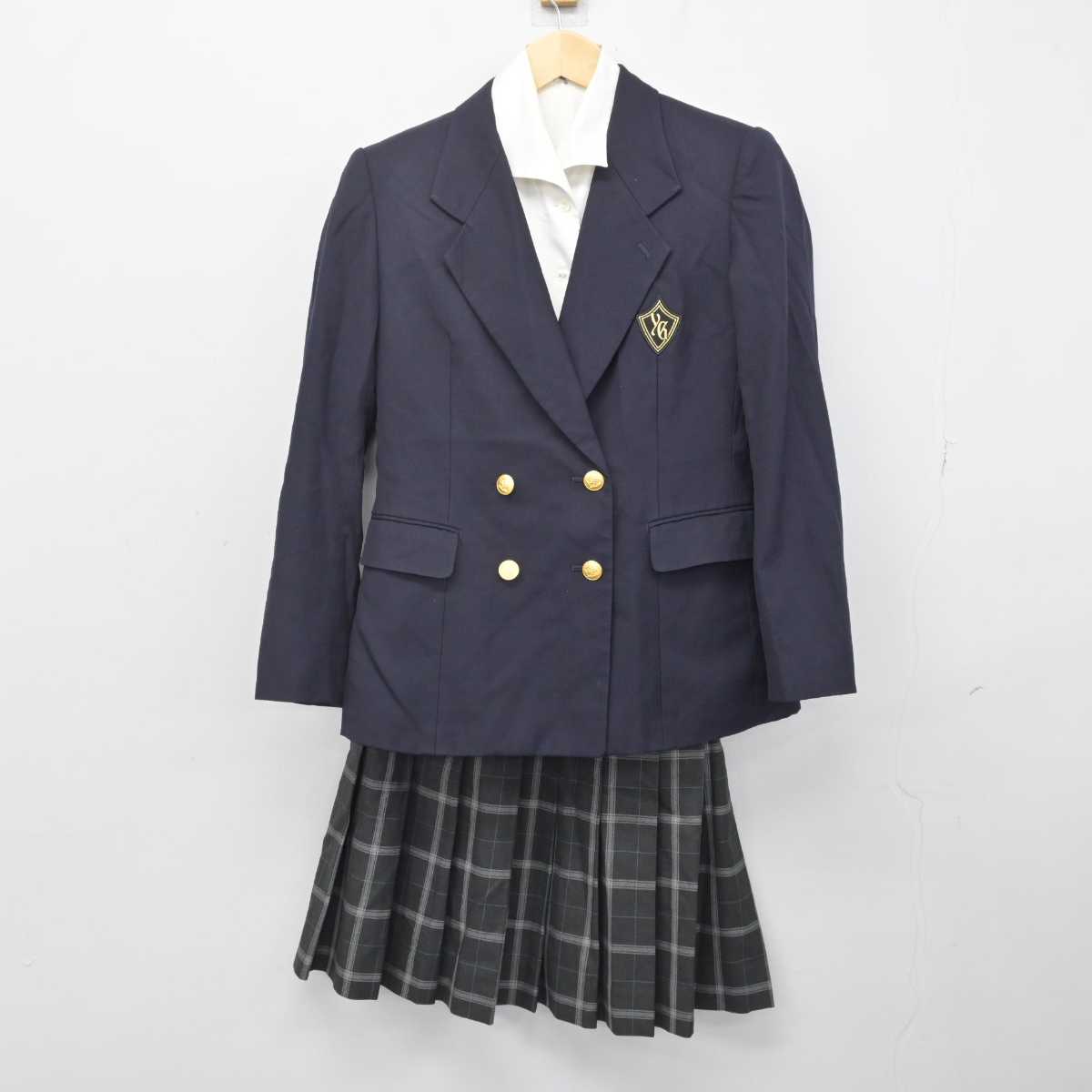 【中古】神奈川県 横浜女学院高等学校 女子制服 3点 (ブレザー・シャツ・スカート) sf052787