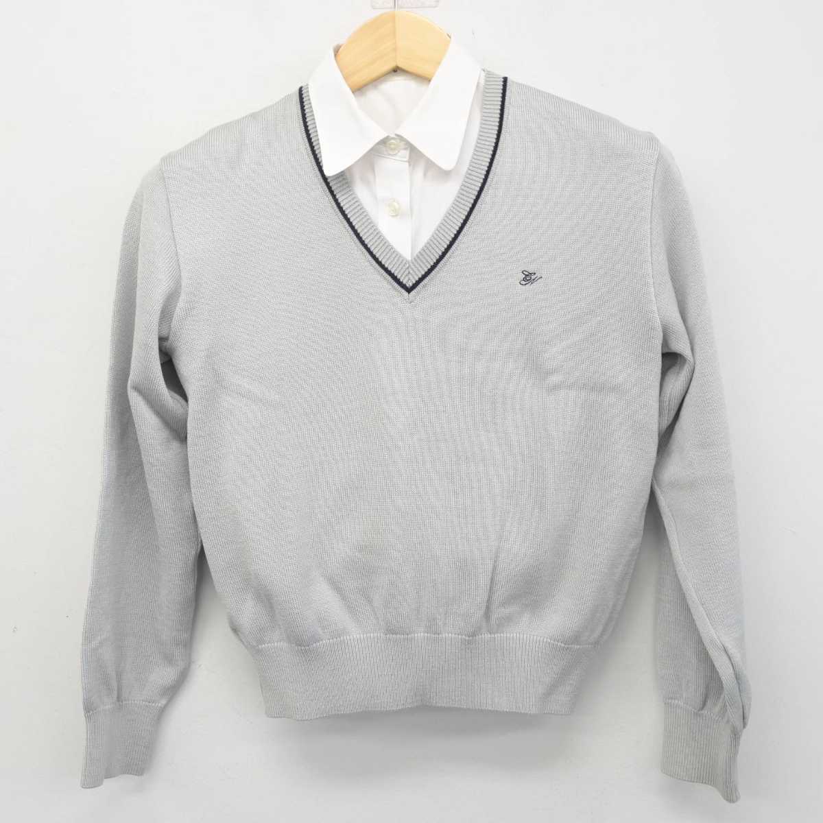 【中古】千葉県 千葉日本大学第一高等学校 女子制服 2点 (ニット・シャツ) sf052827