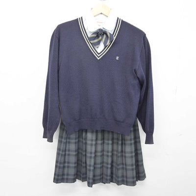 【中古】愛媛県 東温高等学校 女子制服 5点 (ブレザー・ニット・シャツ・スカート) sf052836