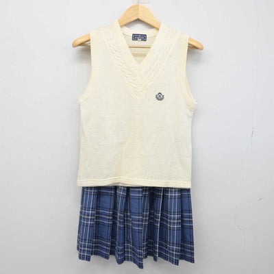 【中古】福岡県 博多高等学校 女子制服 2点 (ニットベスト・スカート) sf052839