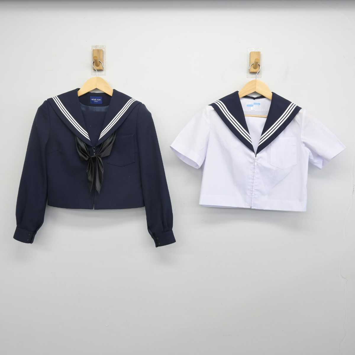 【中古】岐阜県 陶都中学校 女子制服 3点 (セーラー服) sf052844