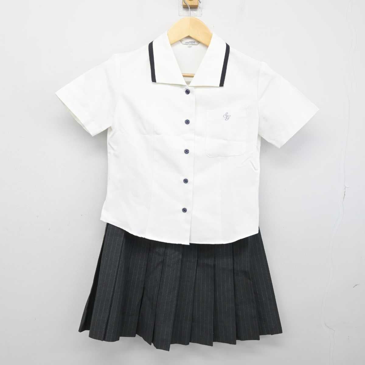 【中古】福島県 聖光学院高等学校 女子制服 3点 (ブラウス・スカート) sf052866