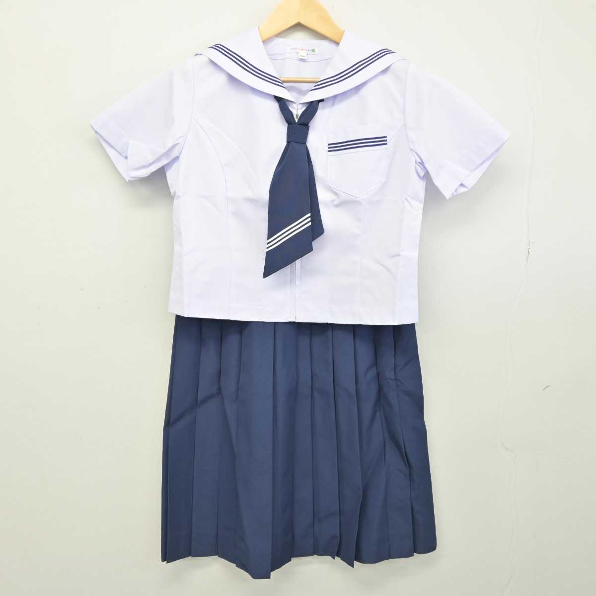 【中古】静岡県 与信中学校 女子制服 4点 (セーラー服・スカート) sf052881