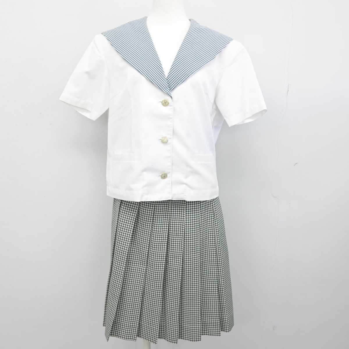 【中古】岡山県 就実高等学校 女子制服 2点 (セーラー服・スカート) sf052891