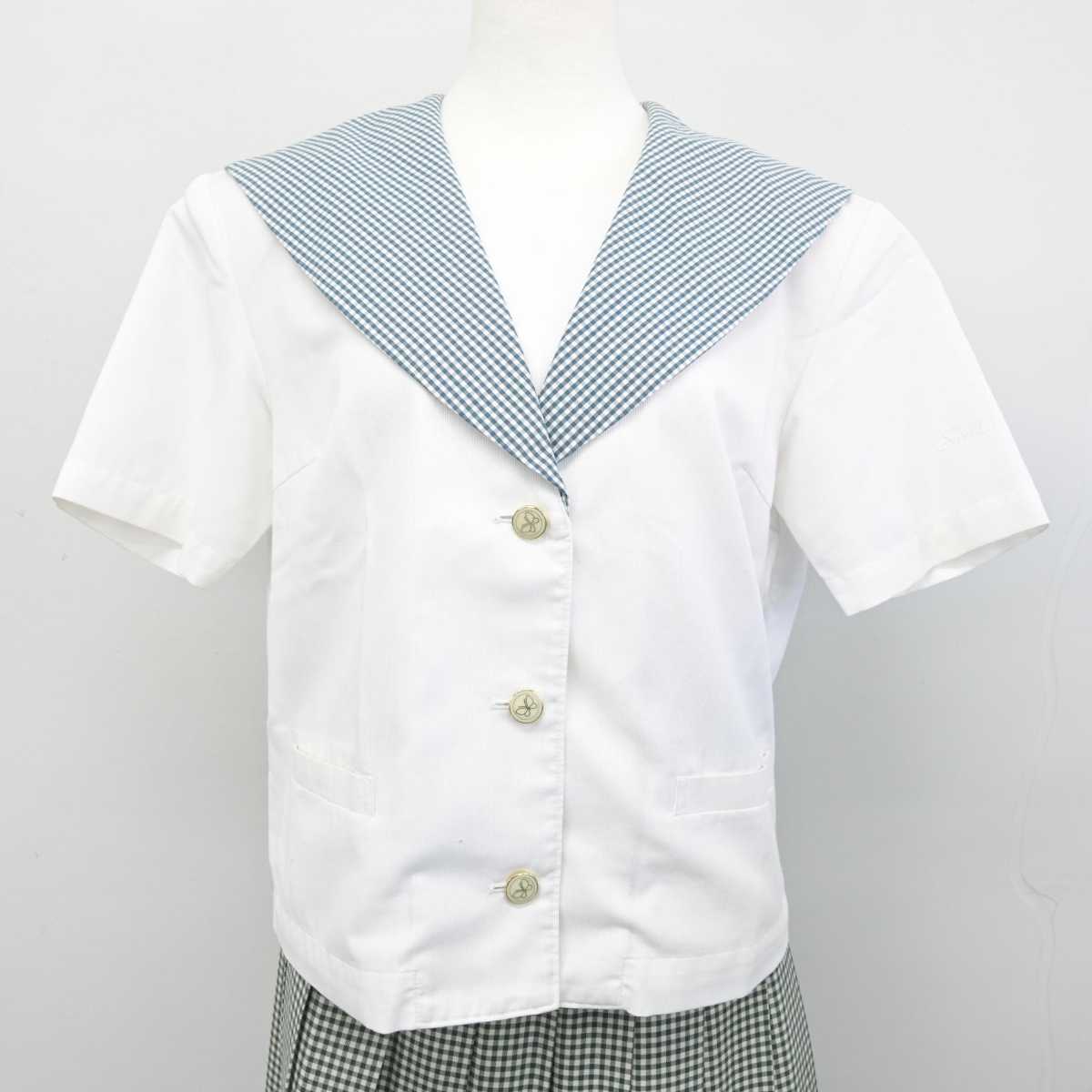 【中古】岡山県 就実高等学校 女子制服 2点 (セーラー服・スカート) sf052891