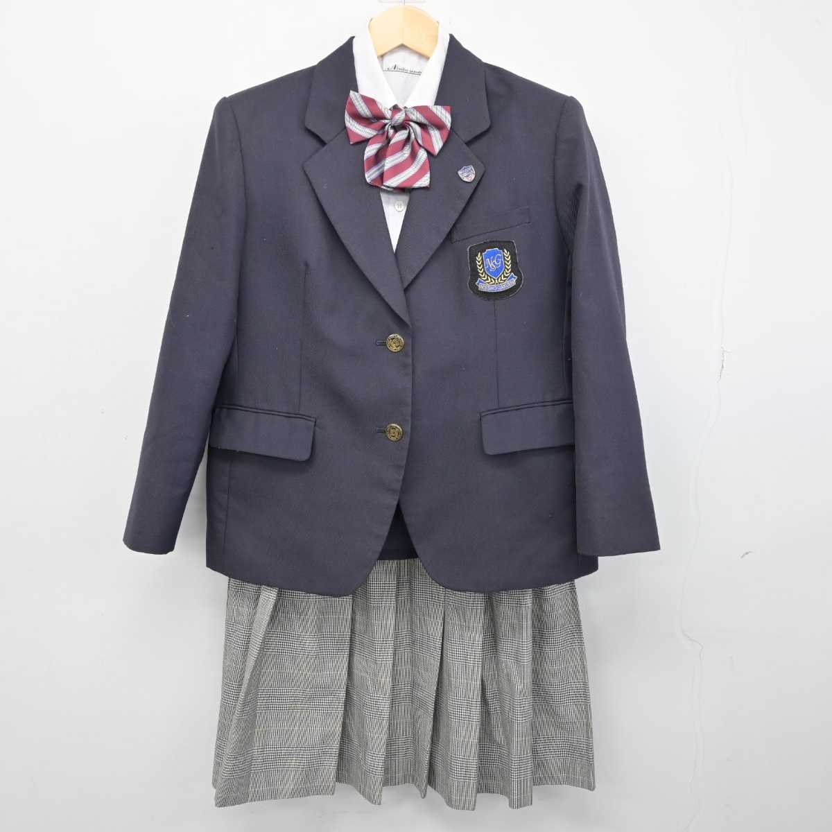 【中古】宮崎県 日章学園高等学校 女子制服 5点 (ブレザー・シャツ・スカート) sf052899