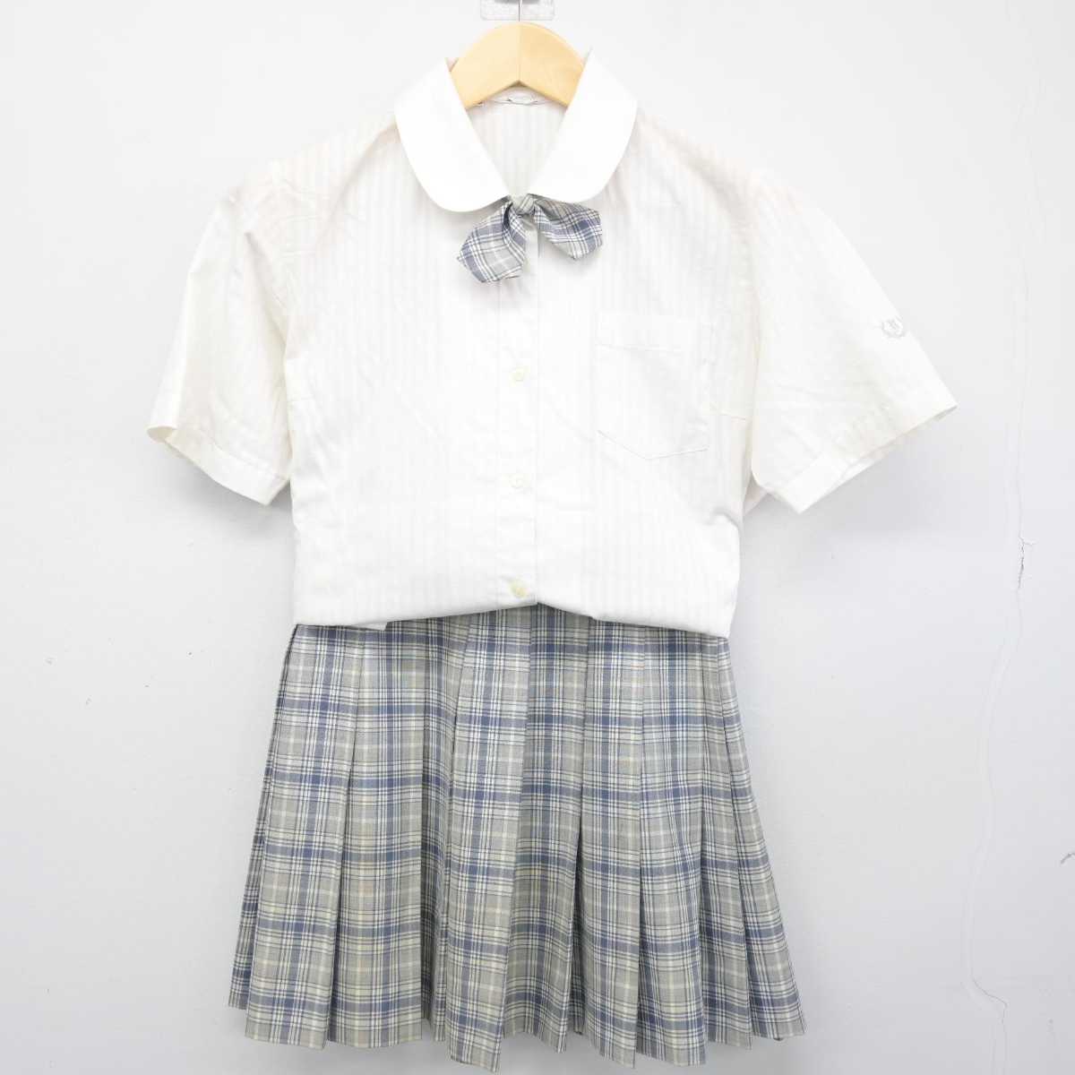 【中古】東京都 日本大学第二高等学校 女子制服 4点 (ニット・シャツ・スカート) sf052910