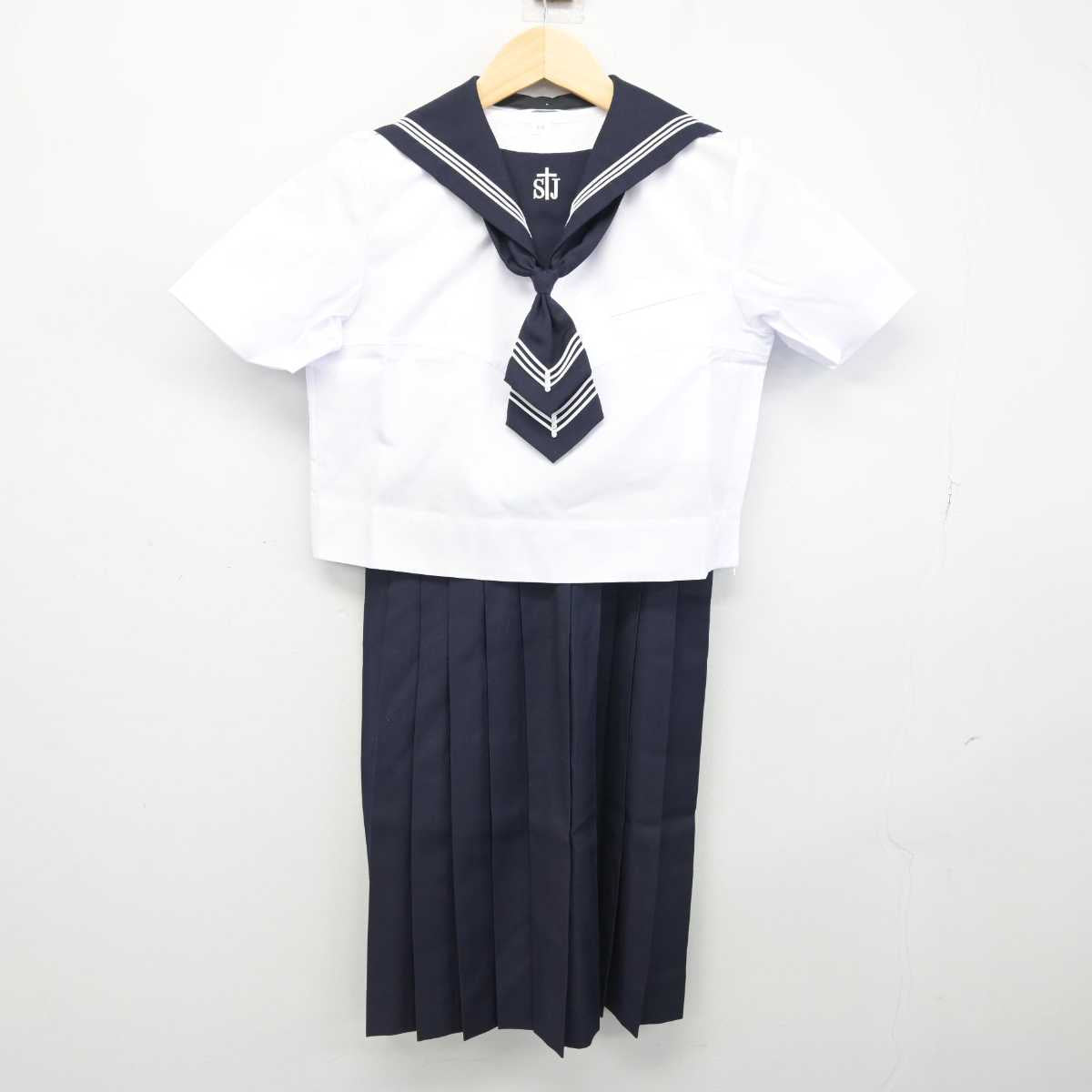 【中古】神奈川県 聖ヨゼフ学園小学校・中学校・高等学校 女子制服 6点 (セーラー服・セーラー服・スカート) sf052919