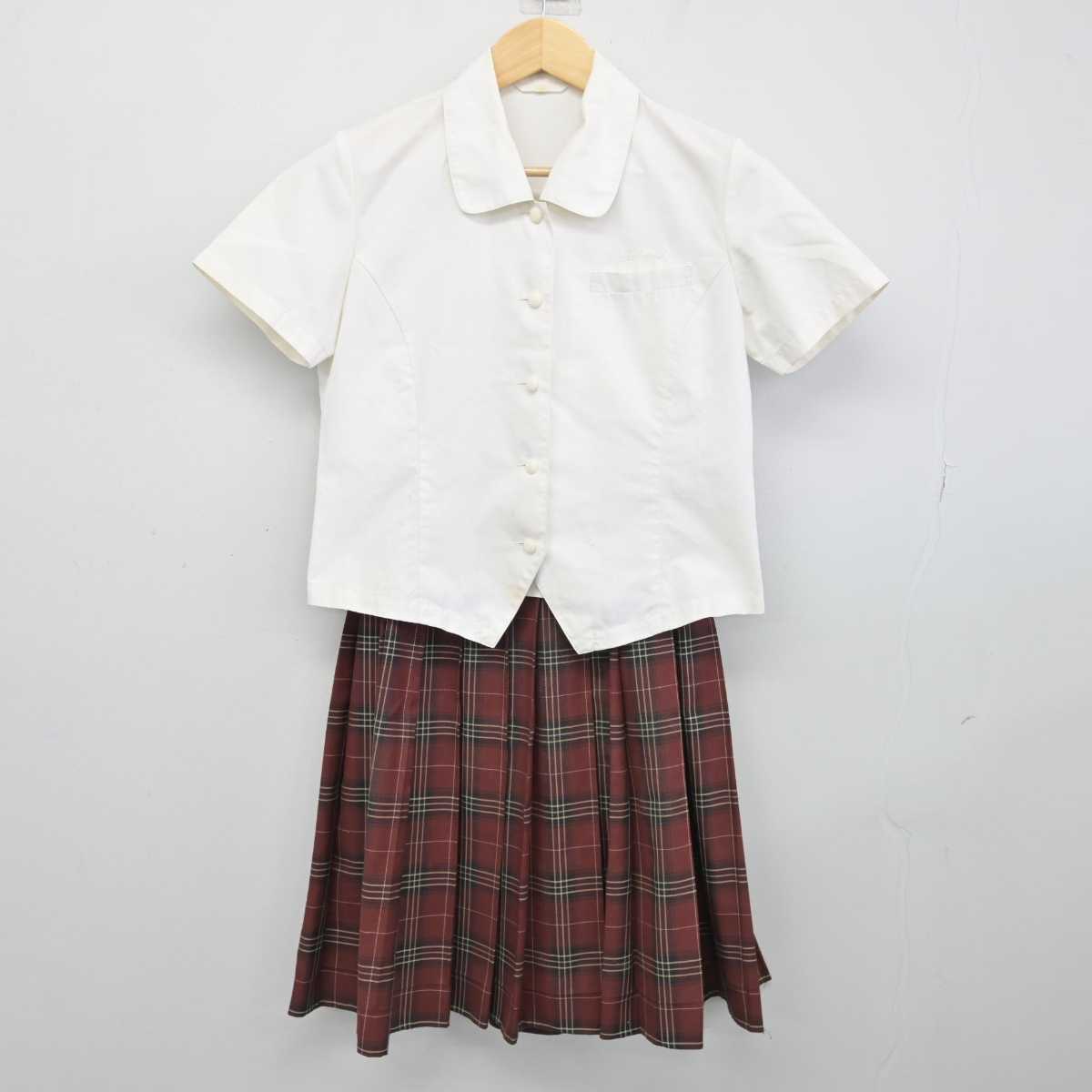 【中古】佐賀県 神埼清明高等学校 女子制服 2点 (シャツ・スカート) sf052926