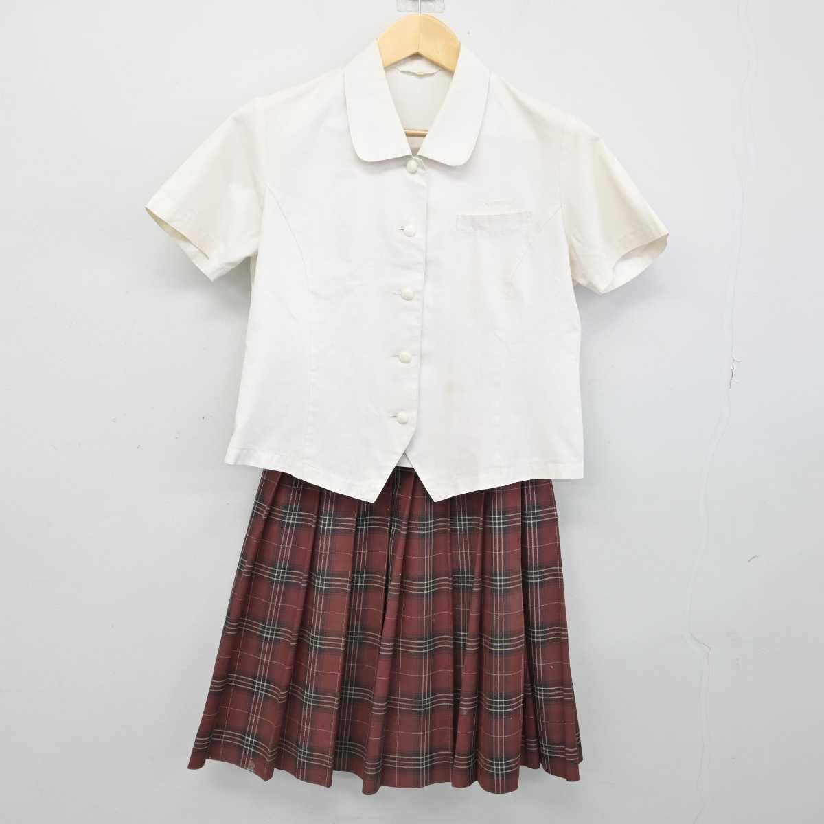 【中古】佐賀県 神埼清明高等学校 女子制服 2点 (シャツ・スカート) sf052927