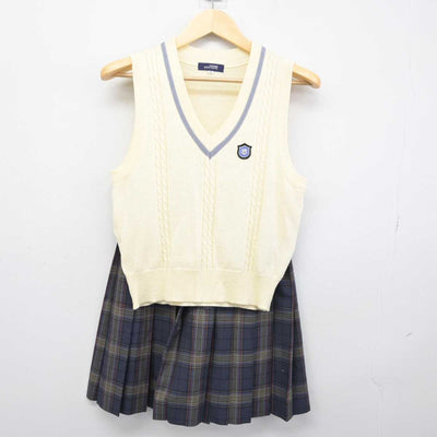 【中古】北海道 札幌北斗高等学校 女子制服 2点 (ニットベスト・スカート) sf052934