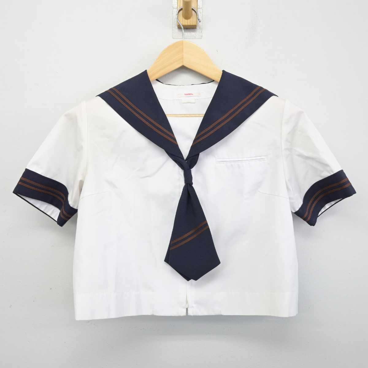 【中古】千葉県 河原塚中学校 女子制服 3点 (セーラー服・スカート) sf052936