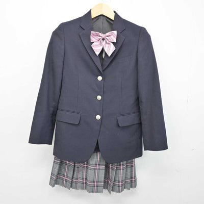 【中古】 クラーク記念国際高等学校 女子制服 4点 (ブレザー・ニット・スカート) sf052949