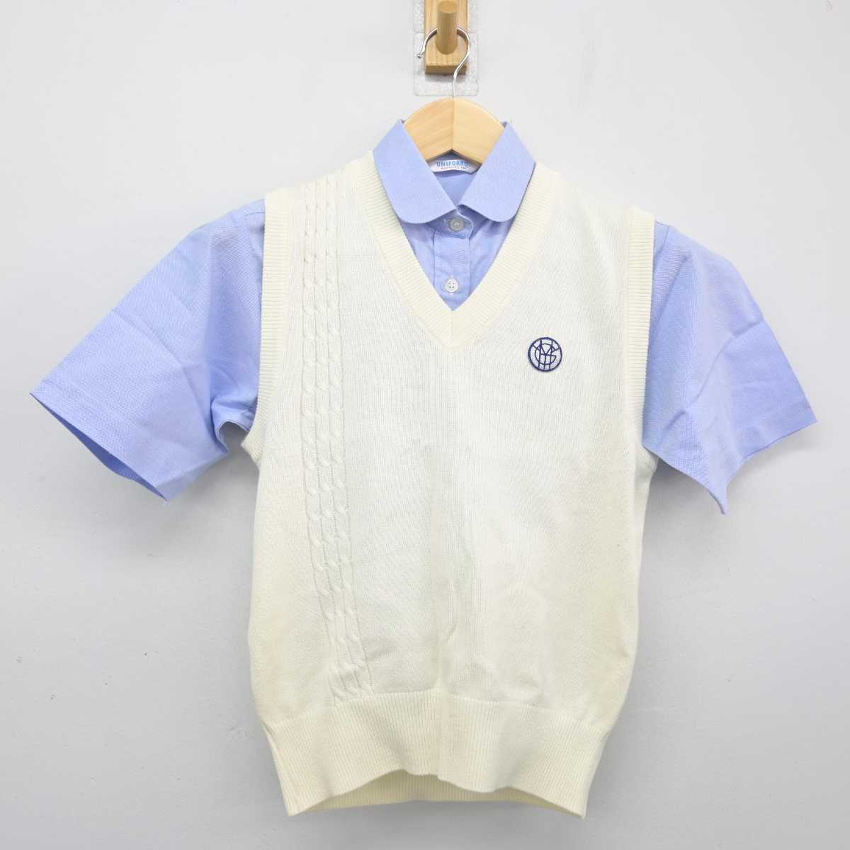 【中古】東京都 朋優学院高等学校 女子制服 2点 (シャツ・ニットベスト) sf052954