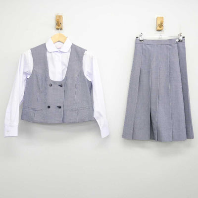 【中古】佐賀県 佐賀清和中学校 女子制服 3点 (シャツ・ベスト・スカート) sf052959