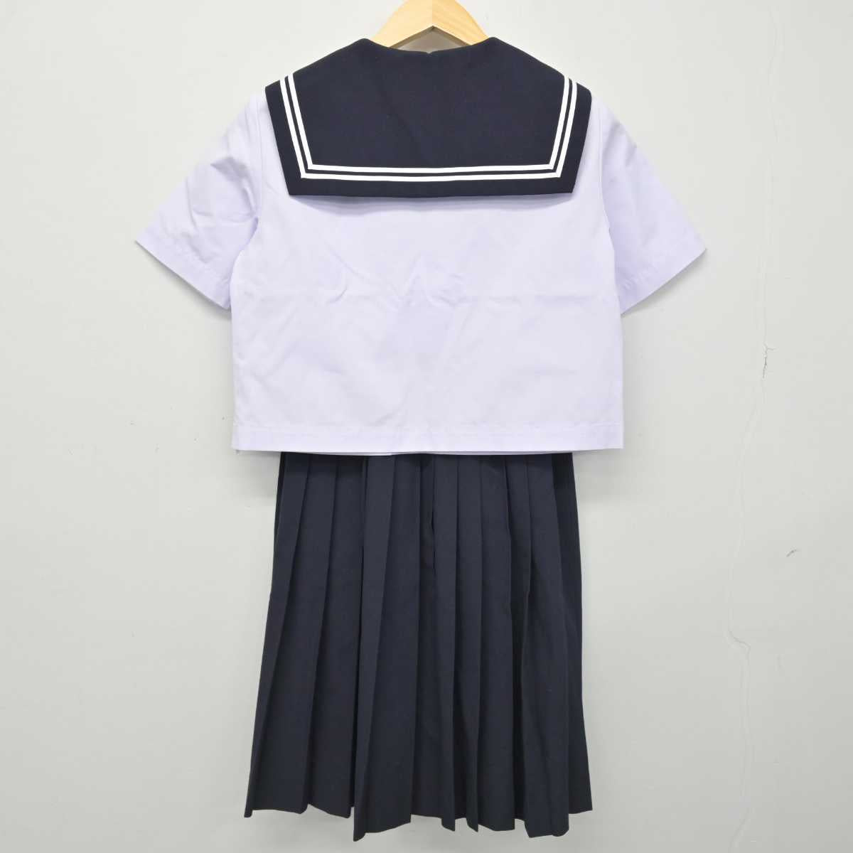 【中古】愛知県 鶴城中学校 女子制服 3点 (セーラー服・スカート) sf052971