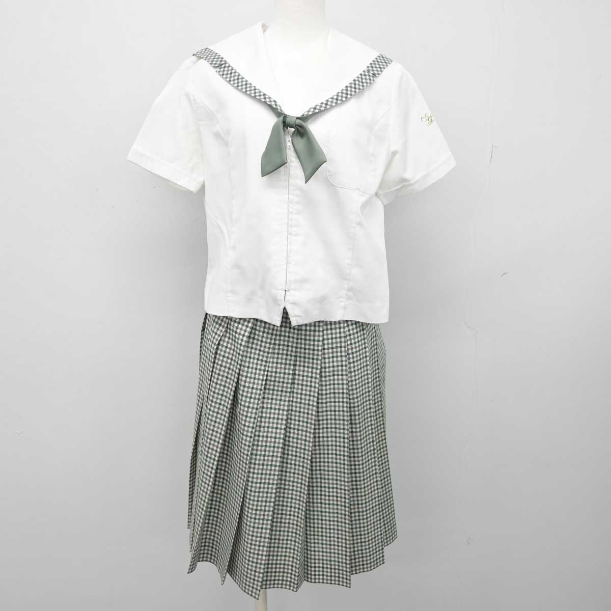 【中古】福島県 須賀川桐陽高等学校 女子制服 3点 (セーラー服・スカート) sf052973