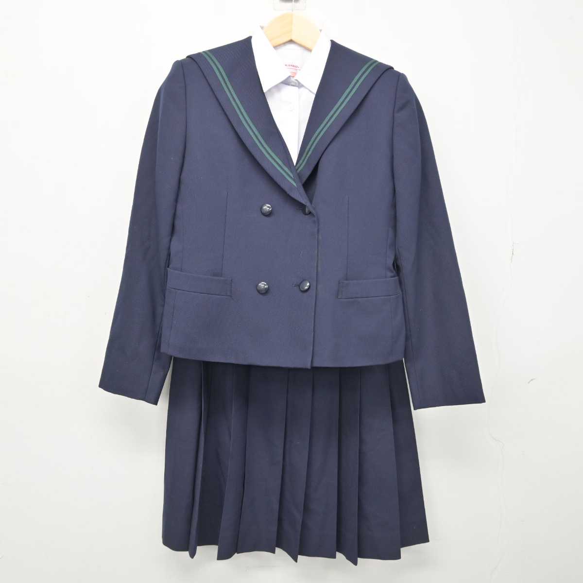 【中古】福島県 西袋中学校 女子制服 3点 (ブレザー・シャツ・スカート) sf052975