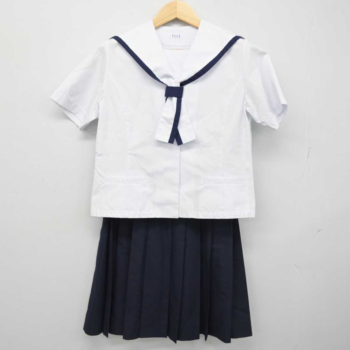 【中古】福島県 西袋中学校 女子制服 3点 (セーラー服・スカート) sf052976