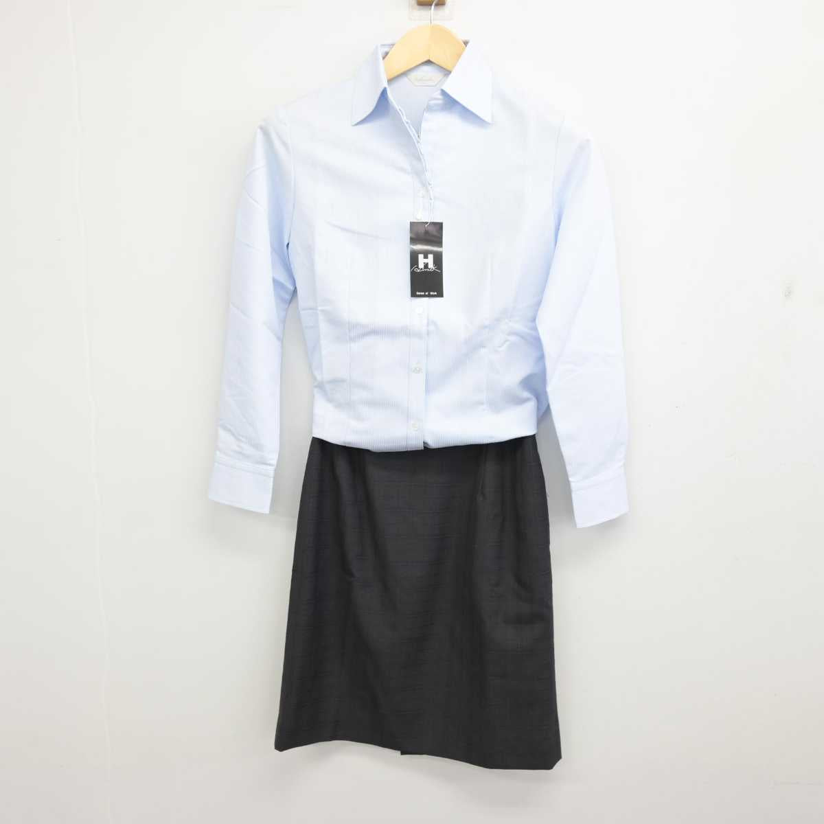 【中古】 事務服 女子制服 3点 (シャツ・ベスト・スカート) sf053032