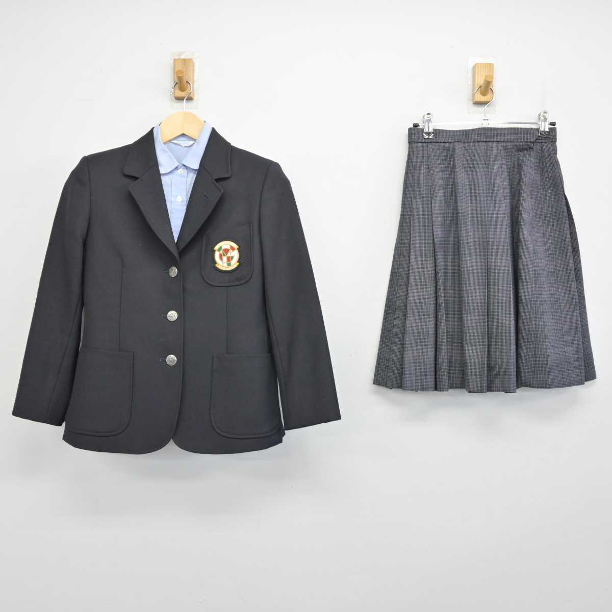 【中古】東京都 朋優学院高等学校 女子制服 3点 (ブレザー・シャツ・スカート) sf053038