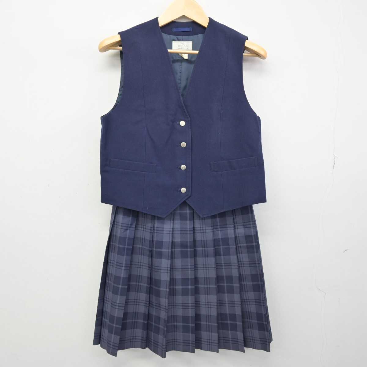 【中古】栃木県 白鴎大学足利高等学校 女子制服 4点 (ブレザー・ベスト・スカート) sf053047