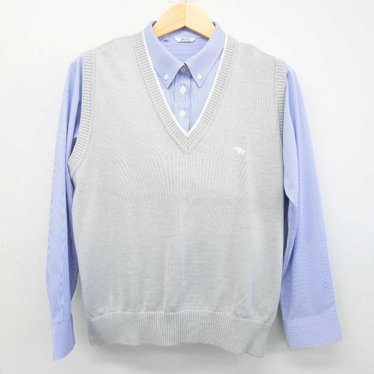 【中古】北海道 大谷室蘭高等学校 女子制服 2点 (シャツ・ニットベスト) sf053053