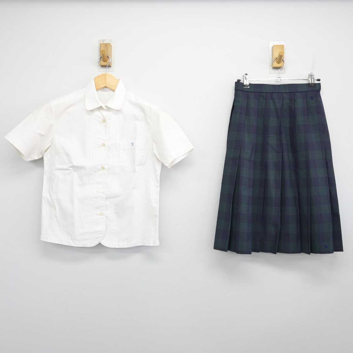 【中古】福岡県 筑水高等学校 女子制服 3点 (シャツ・スカート) sf053067