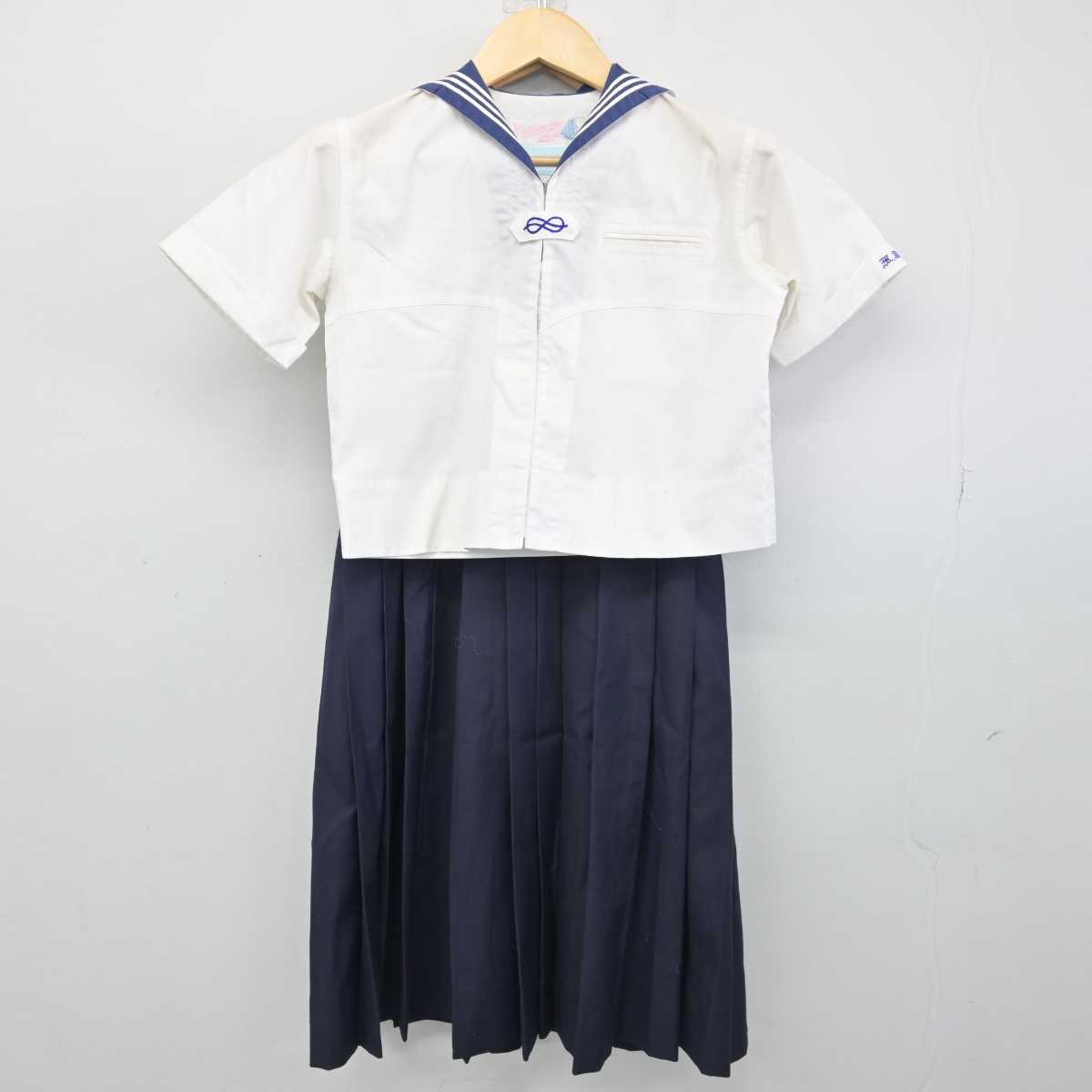 【中古】神奈川県 森村学園中学校 女子制服 3点 (セーラー服・スカート) sf053069