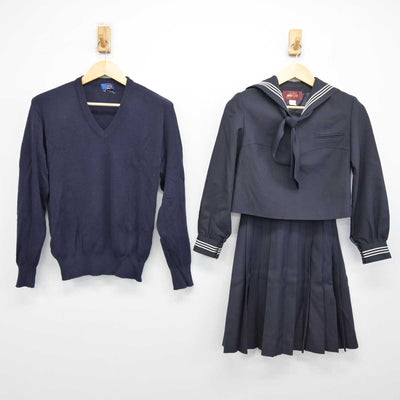 【中古】東京都 豊島岡女子学園高等学校 女子制服 5点 (セーラー服・ニット・スカート) sf053074